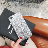 Matcheasy Hard PC Phone Cases for Iphone 7 8 6 6S Plus Back Cover Glitter Bling Shiny Powder Coque for Iphone X Cases Fundas