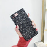 Matcheasy Hard PC Phone Cases for Iphone 7 8 6 6S Plus Back Cover Glitter Bling Shiny Powder Coque for Iphone X Cases Fundas