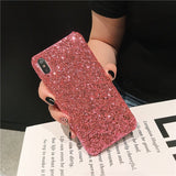 Matcheasy Hard PC Phone Cases for Iphone 7 8 6 6S Plus Back Cover Glitter Bling Shiny Powder Coque for Iphone X Cases Fundas